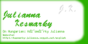 julianna kesmarky business card